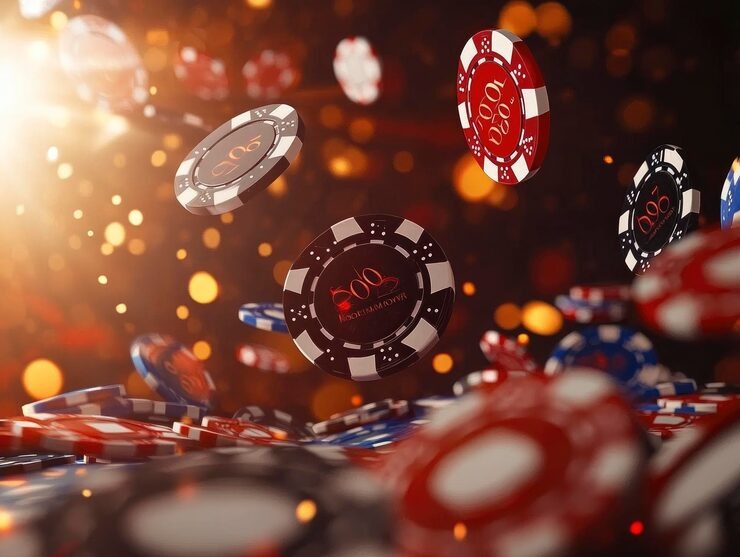 Live dealer studio at langit 69 showing Texas Hold'em Bonus table with professional setup and multiple camera angles